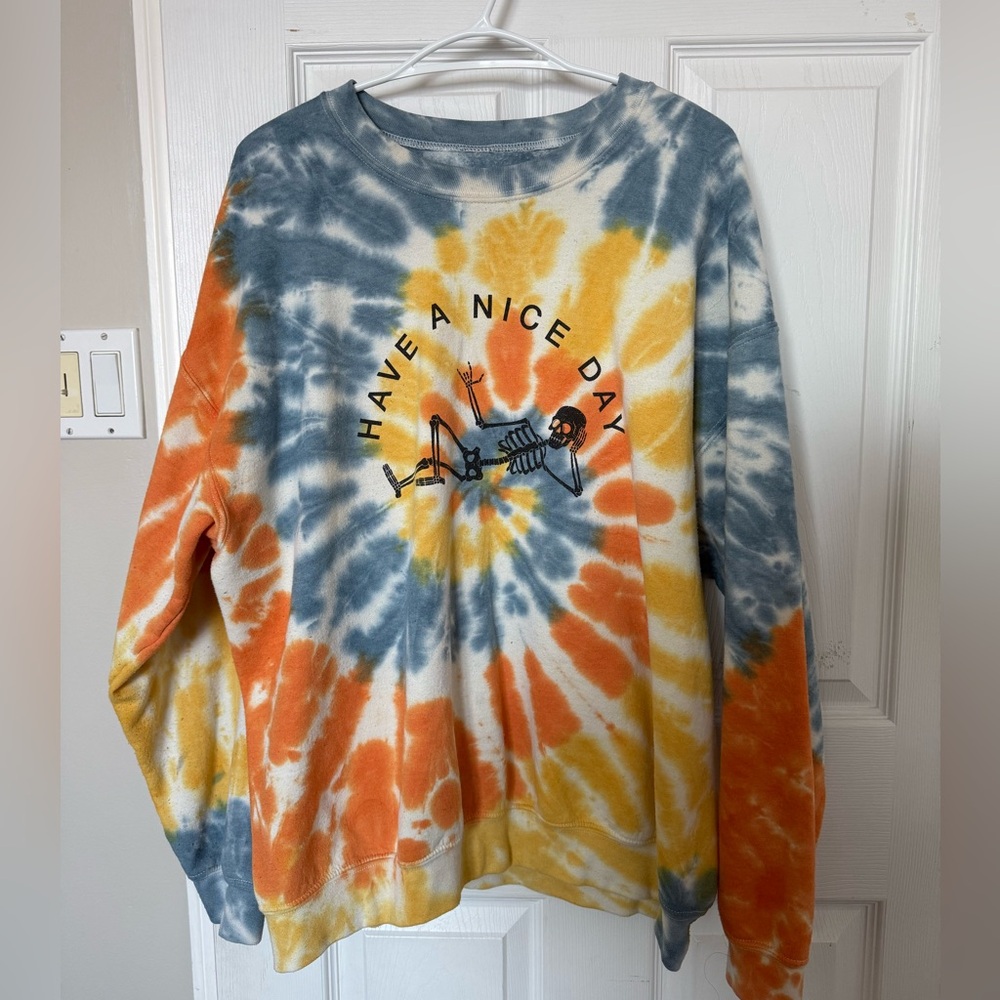 Urban Outfitters Have A Nice Day Tie-Dye Crew Neck Sweatshirt
